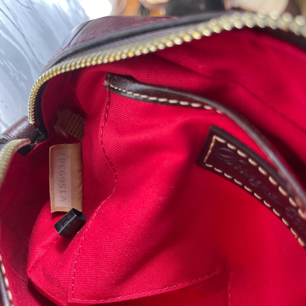 Dooney $ bourke croc Burgundy Leather  Denison  Crossbody Bag - Picture 5 of 9